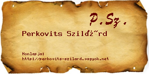 Perkovits Szilárd névjegykártya